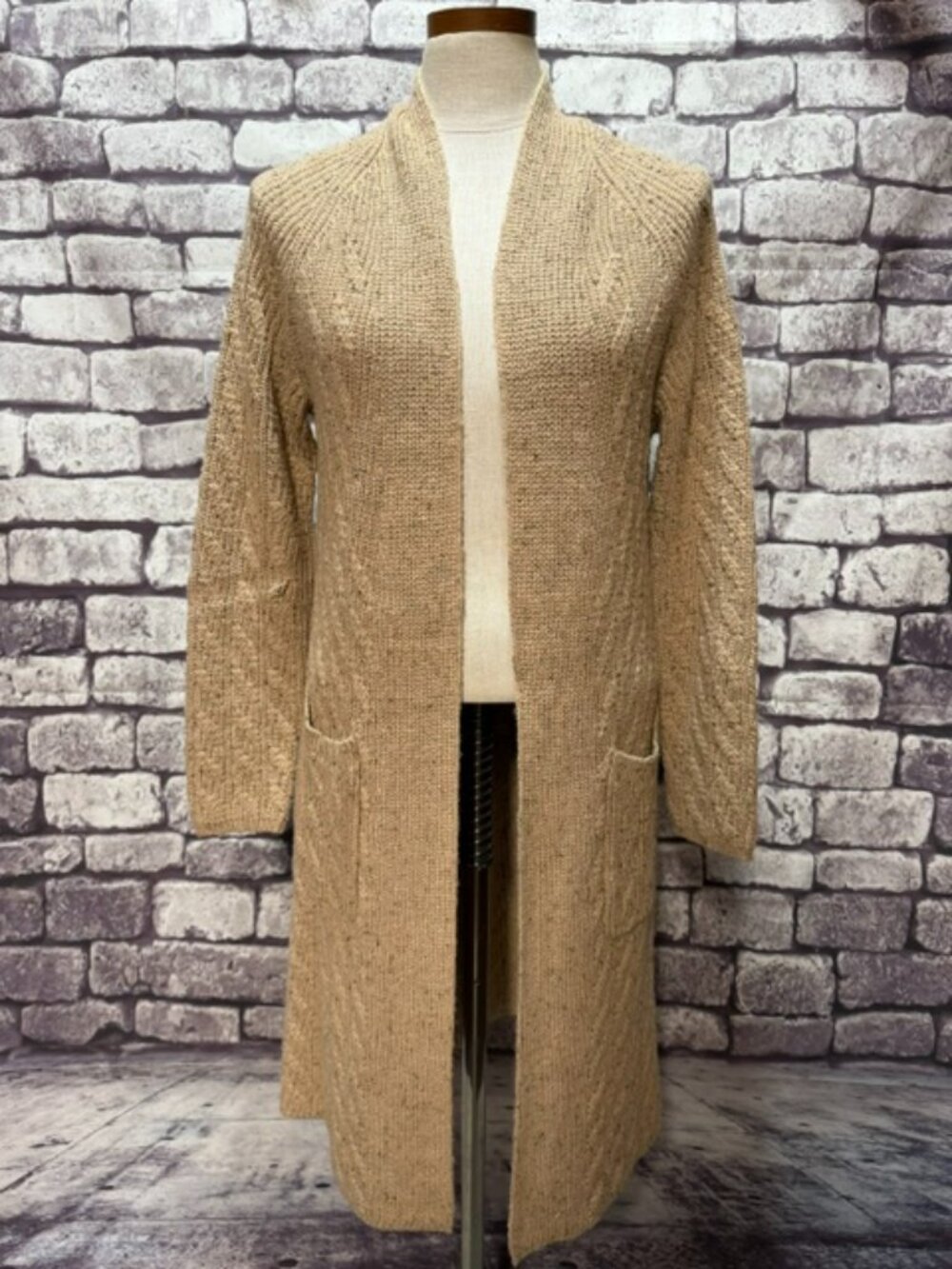 Soft Surroundings Beige, Green & Brown Sweater Jacket Size S